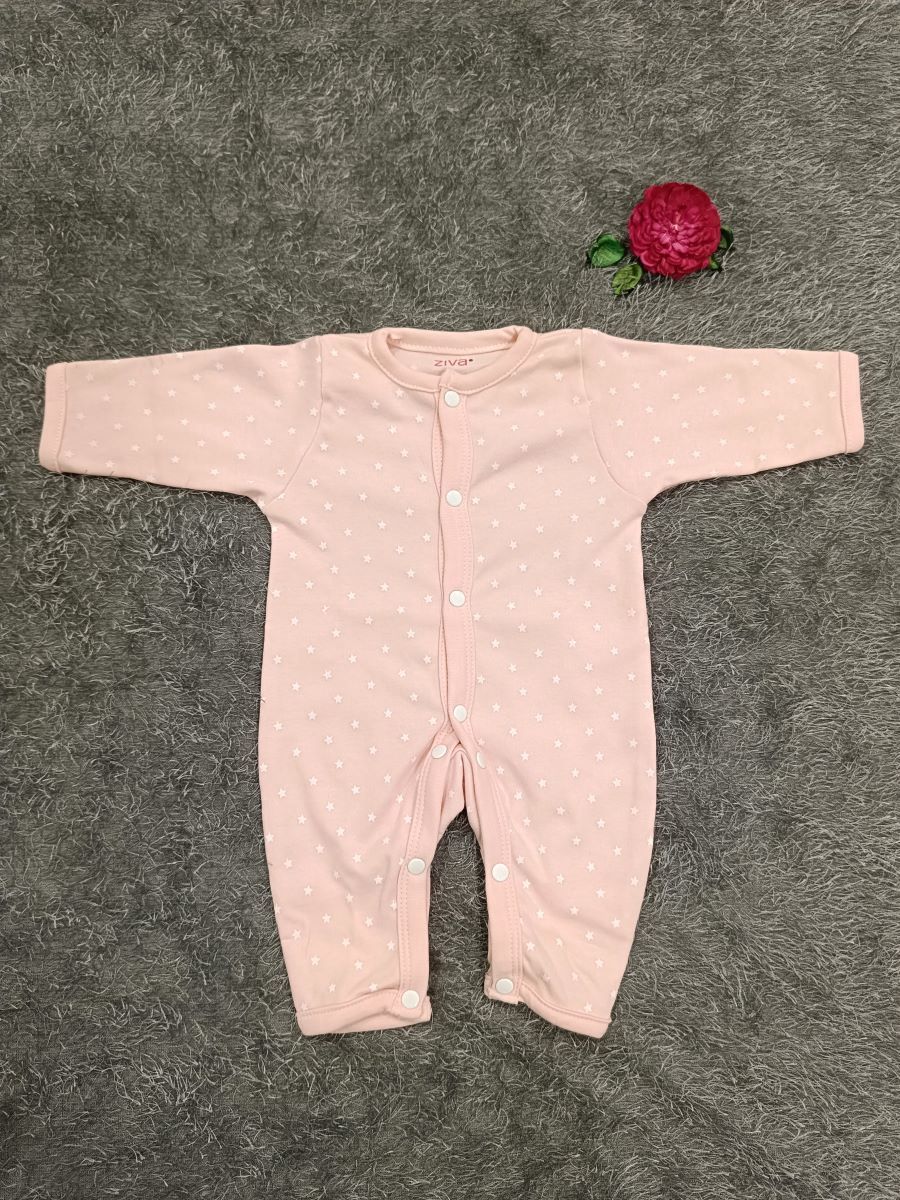 Baby Jumpsuit Girl- Pink White Dot