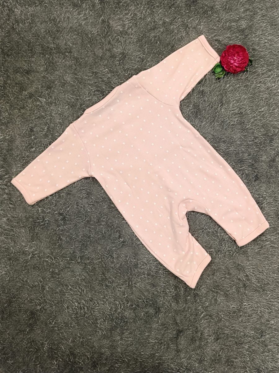 Baby Jumpsuit Girl- Pink White Dot