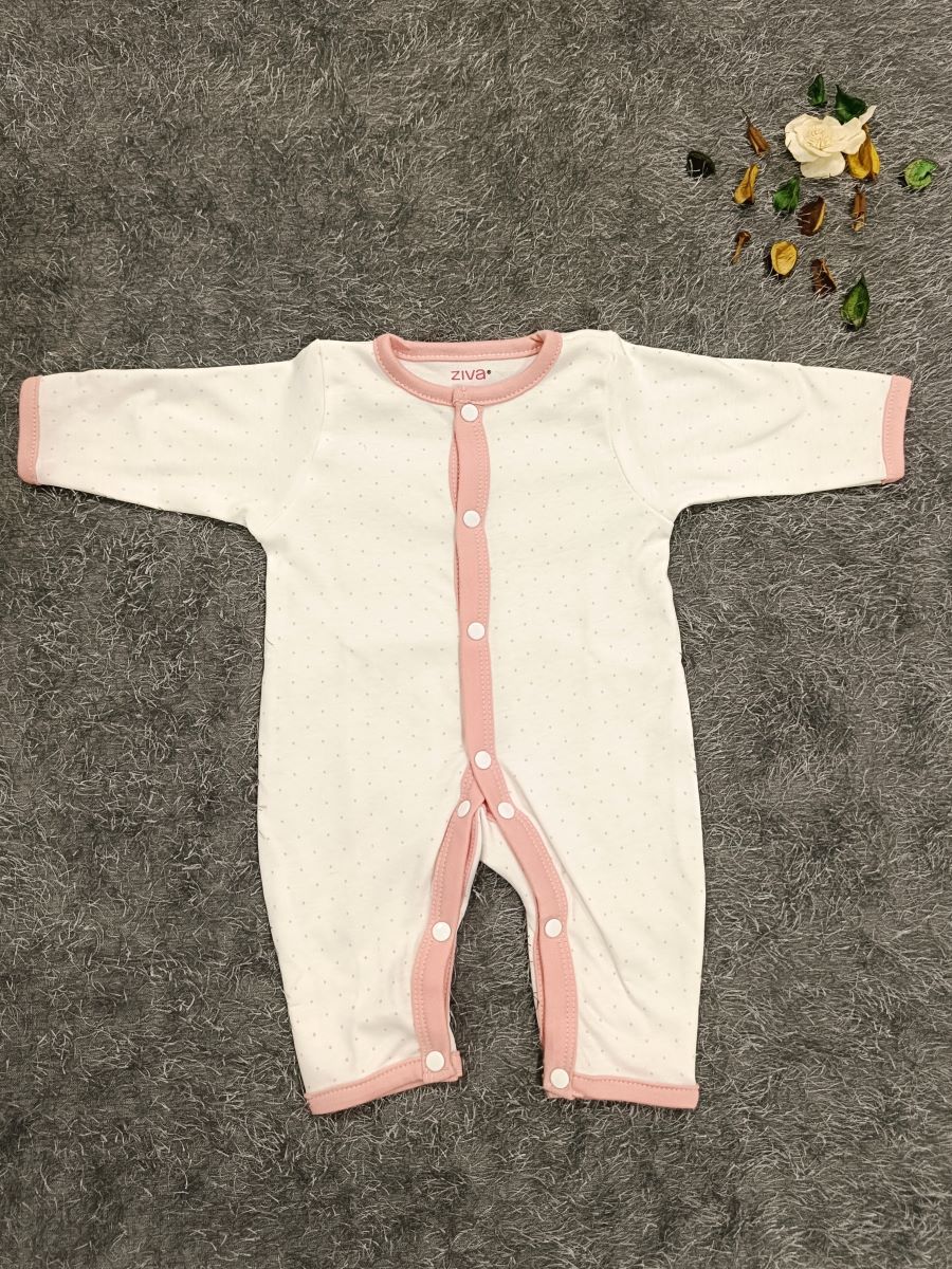 Baby Jumpsuit Girl- Pink Small Dot