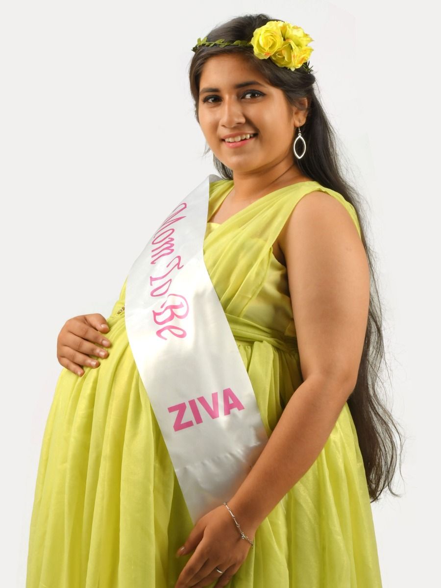 Maternity Party Wear Gowns (Baby Shower Yellow)