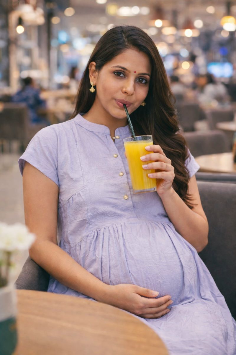 Ziva Classic Lavender Premium Crinkle Textured Maternity & Nursing dress