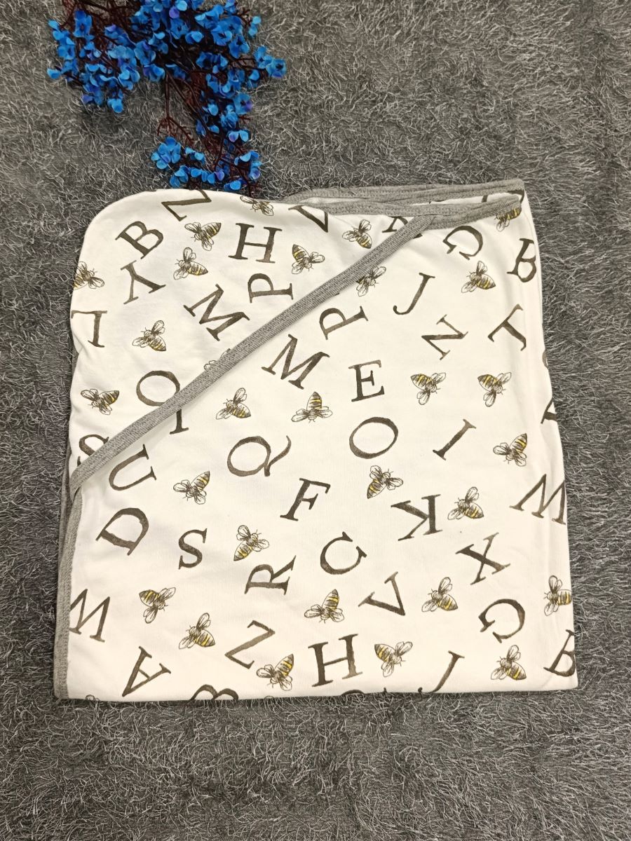 Baby Hood Towel- Letters Print