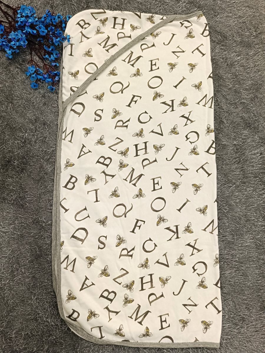 Baby Hood Towel- Letters Print