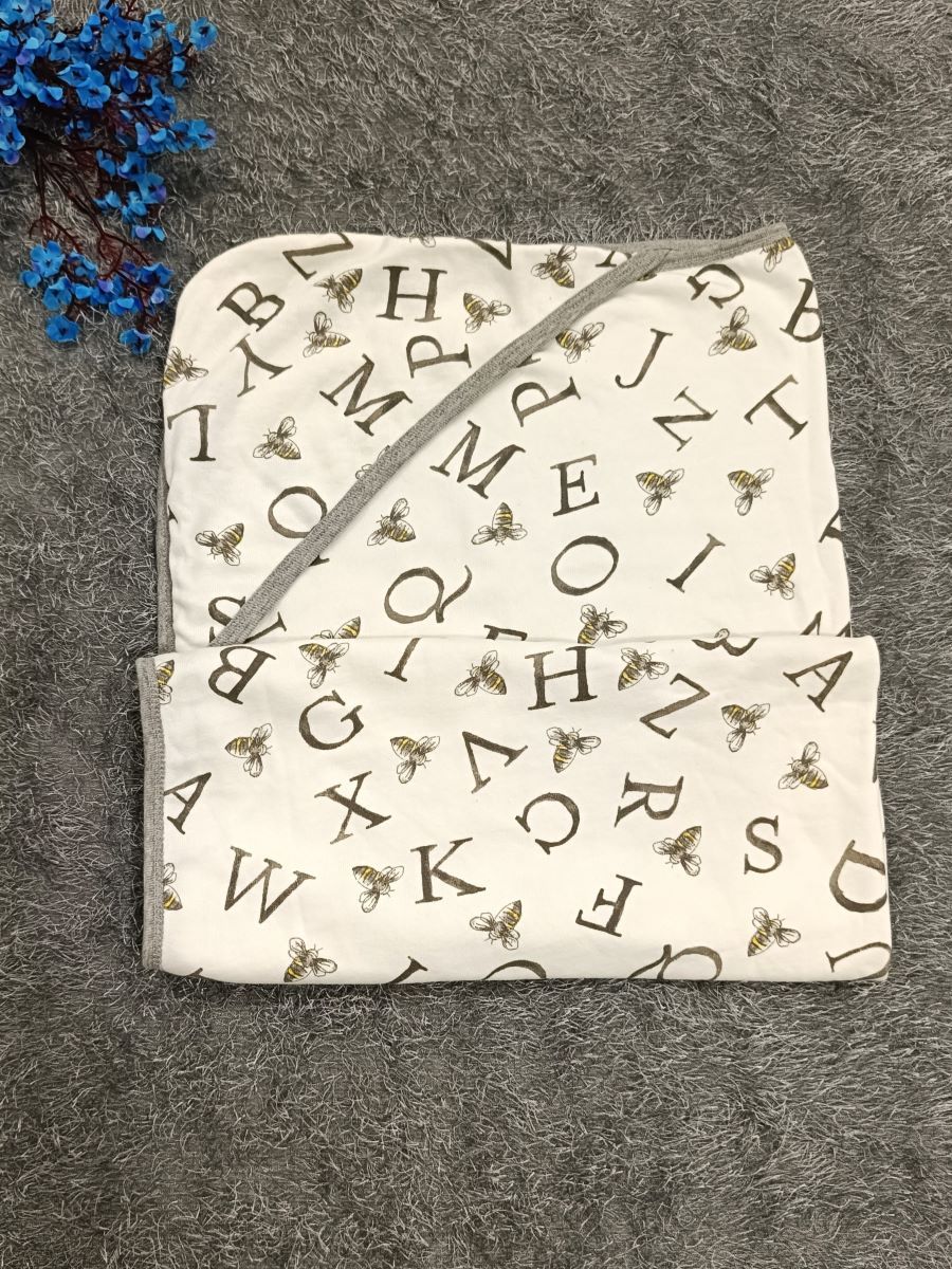 Baby Hood Towel- Letters Print