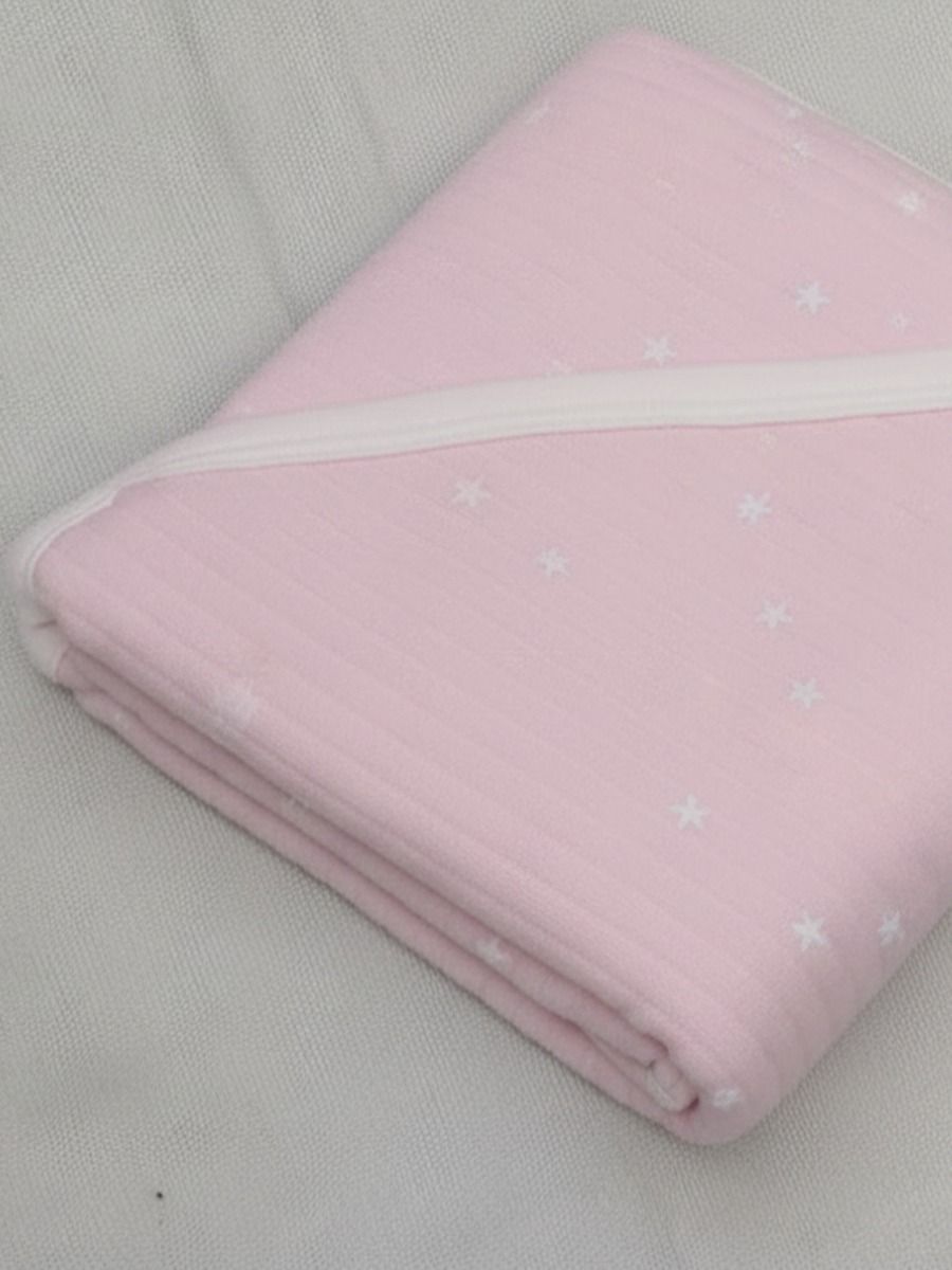 Baby Hood Towel Light Pink Star