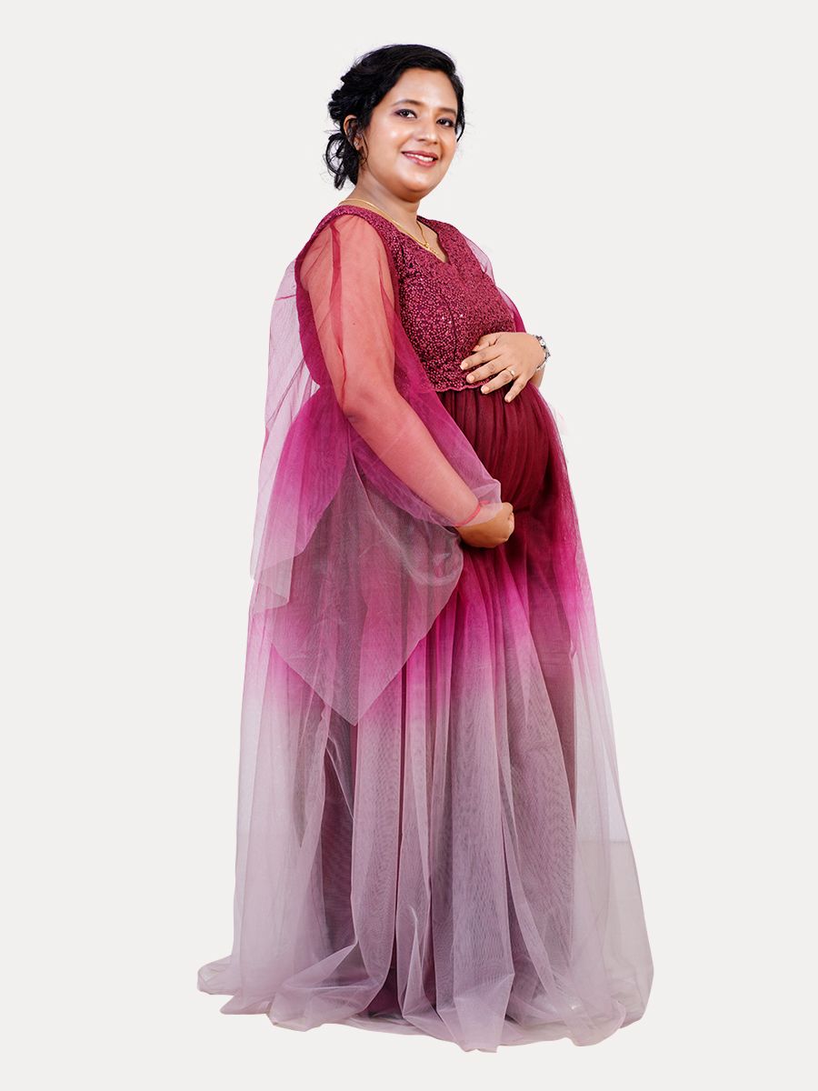 Baby Shower Dress Maroon