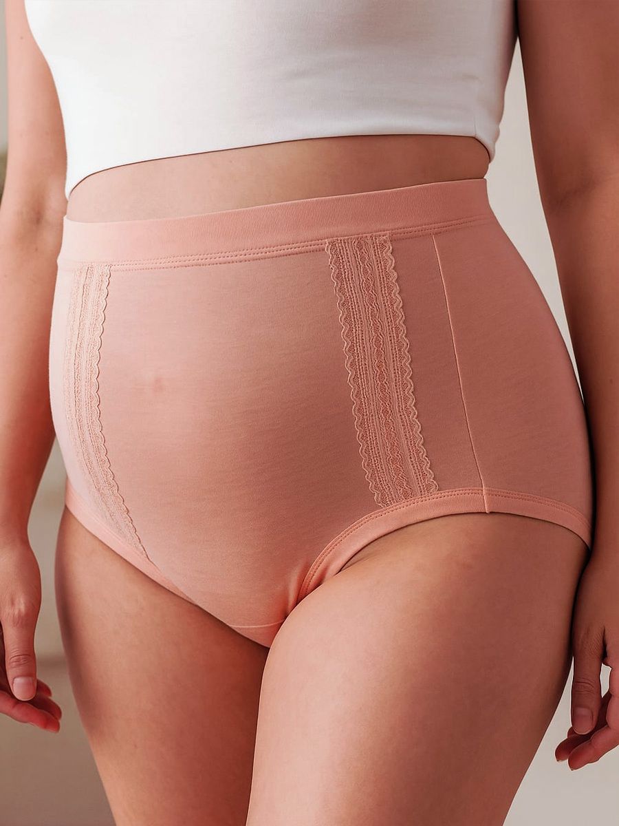 Maternity High Waist Modal Panty Peach