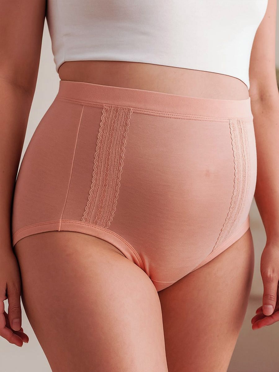 Maternity High Waist Modal Panty Peach