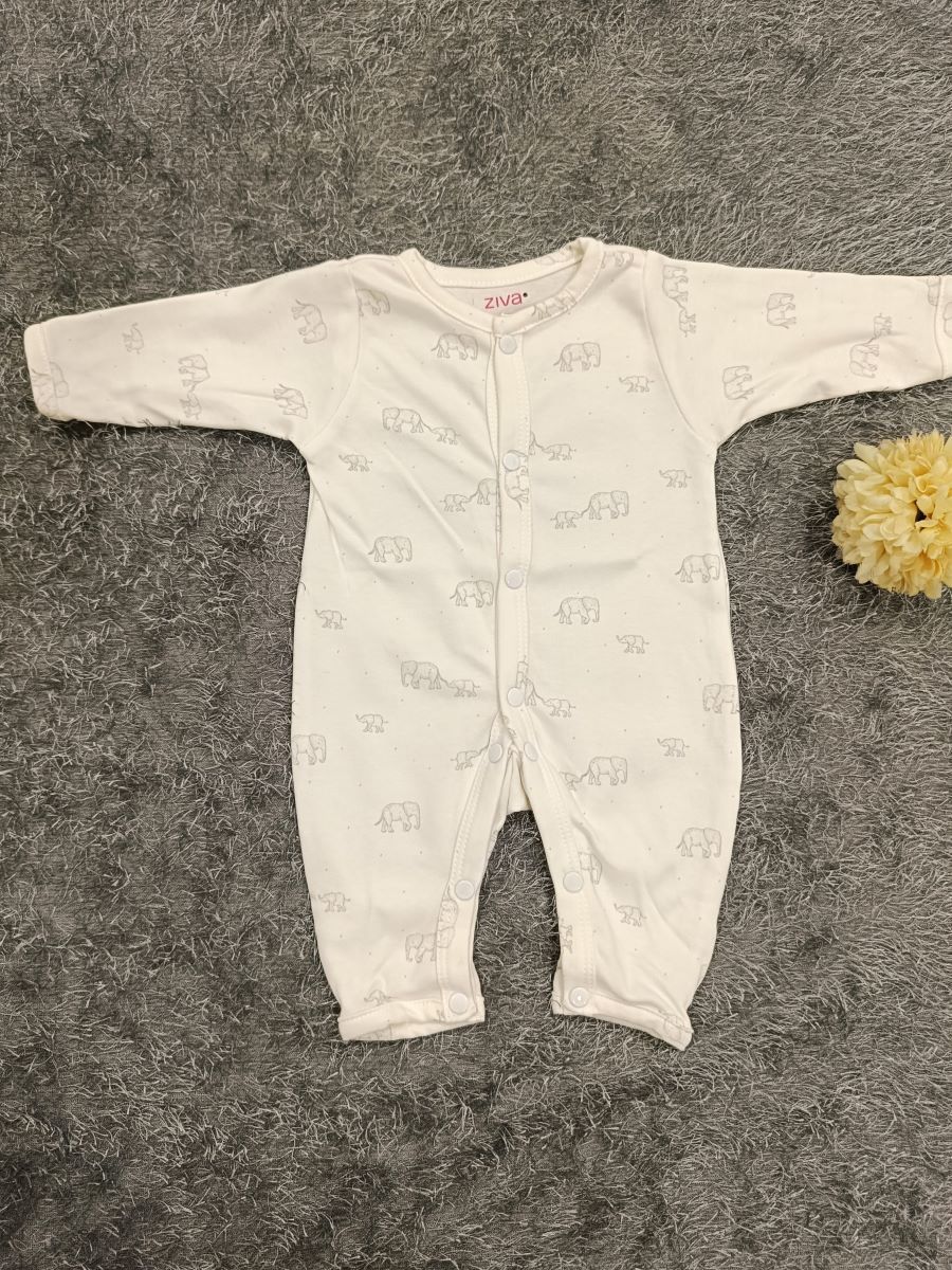Baby Jumpsuit NB- Elephant Print