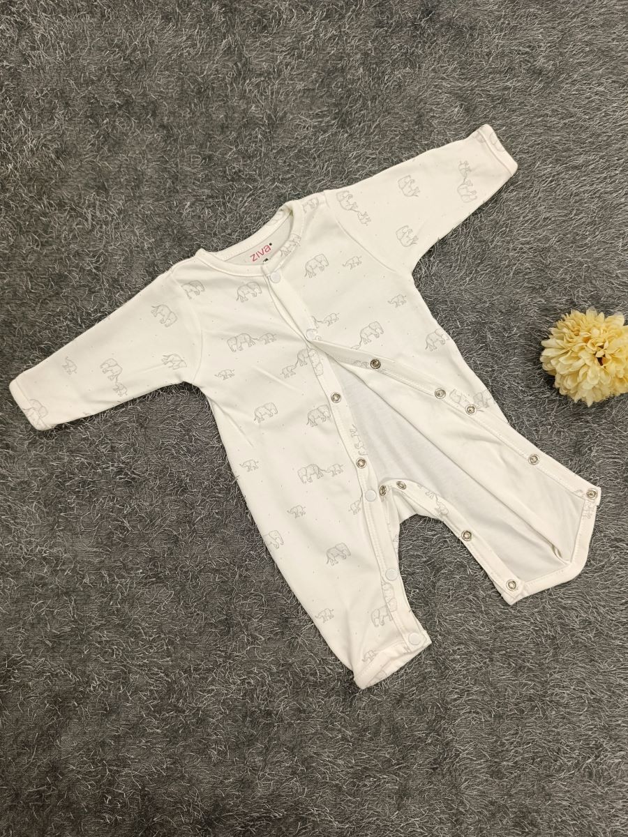 Baby Jumpsuit NB- Elephant Print