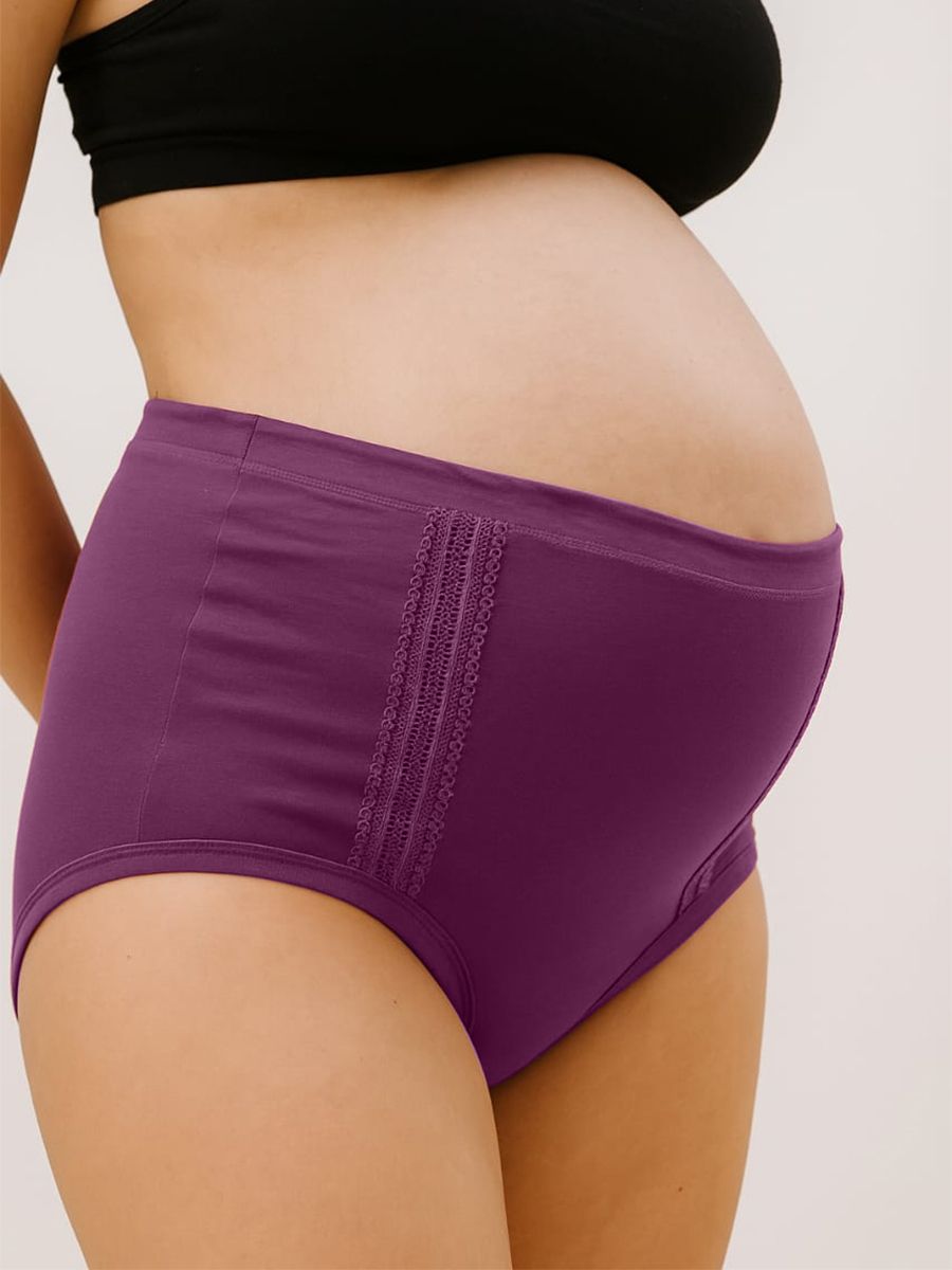 Maternity High Waist Modal Panty Wine