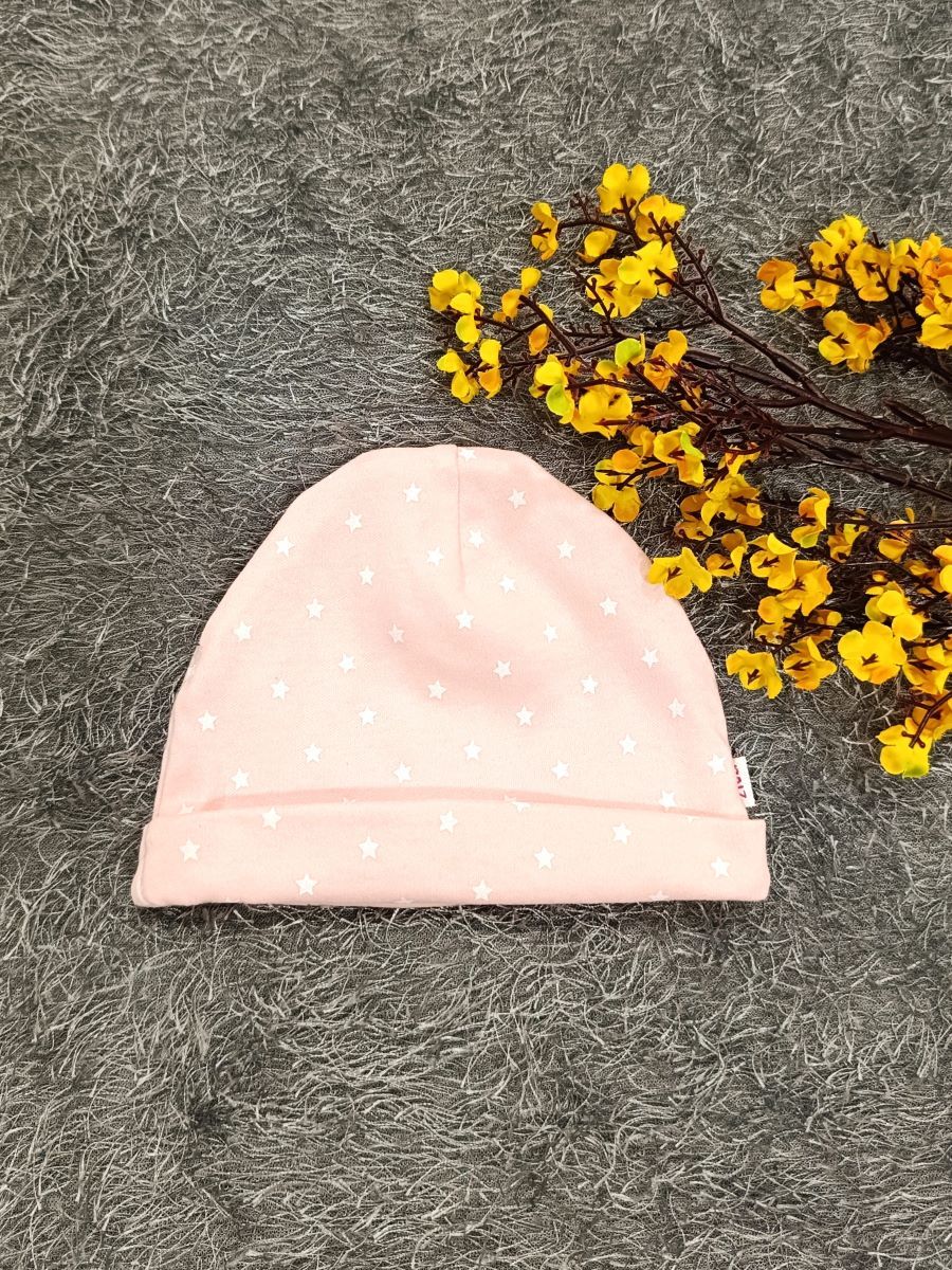 Baby Sleepsuit/ Cap Girl- Pink Star