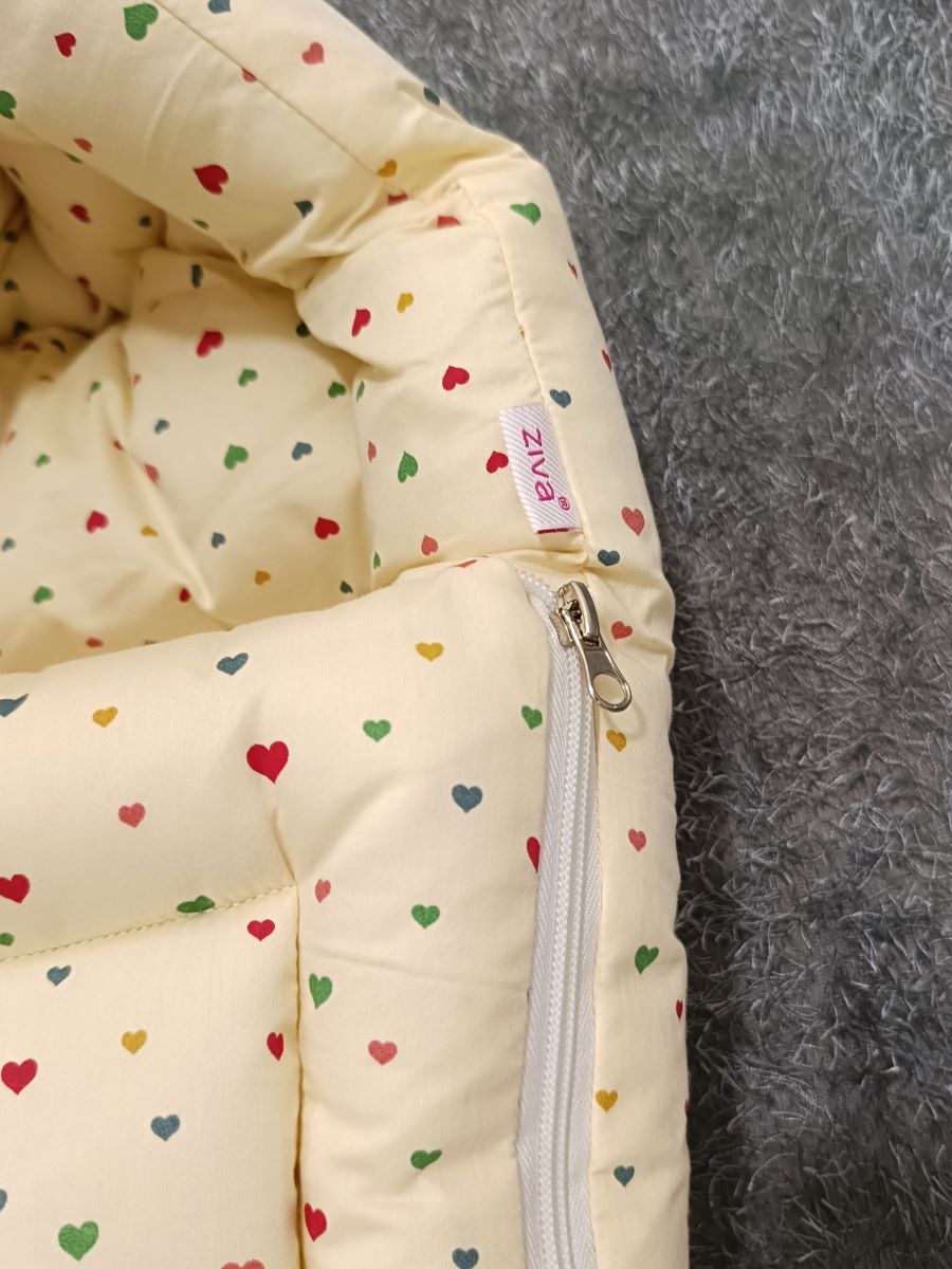 Premature Organic Baby Bed- Heart Offwhite