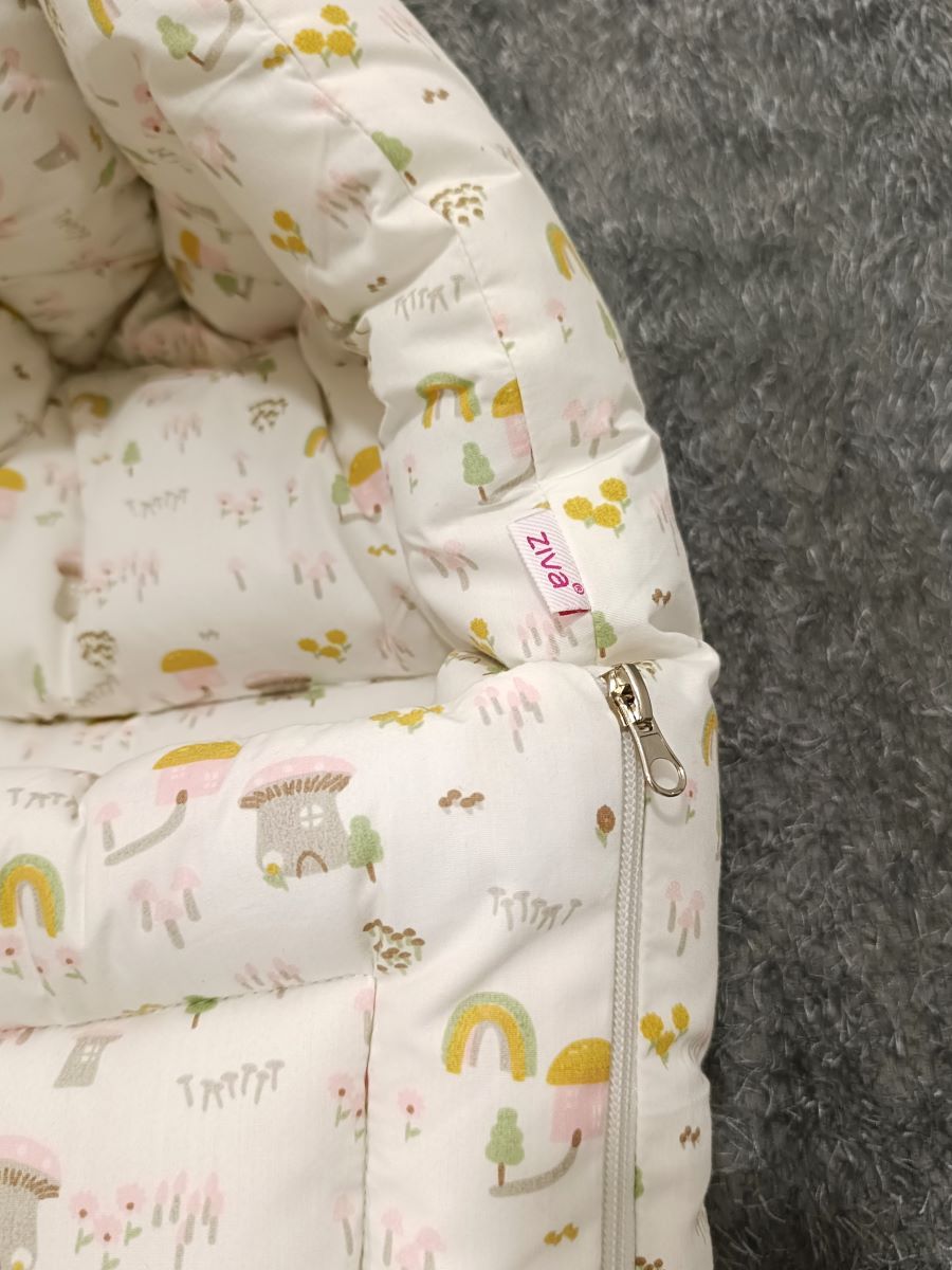 Premature Baby Bed-Multi print Offwhite