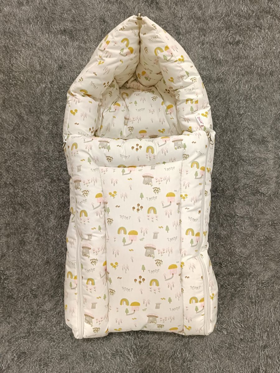 Premature Baby Bed-Multi print Offwhite