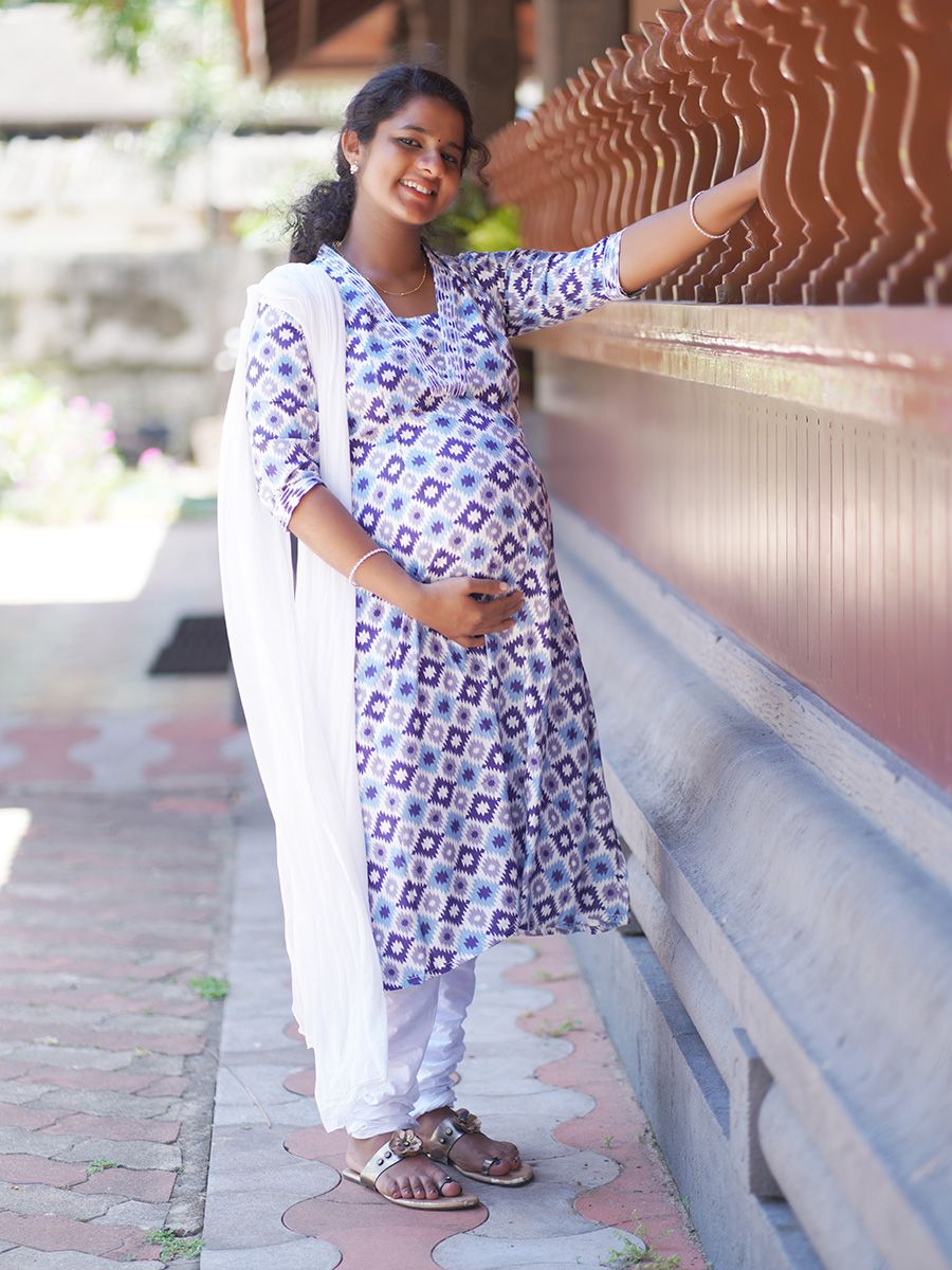 Maternity Salwar Set- Blue