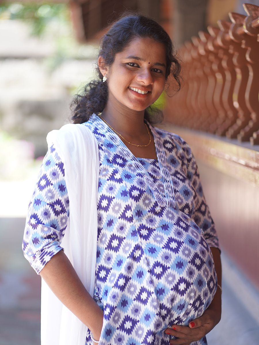 Maternity Salwar Set- Blue