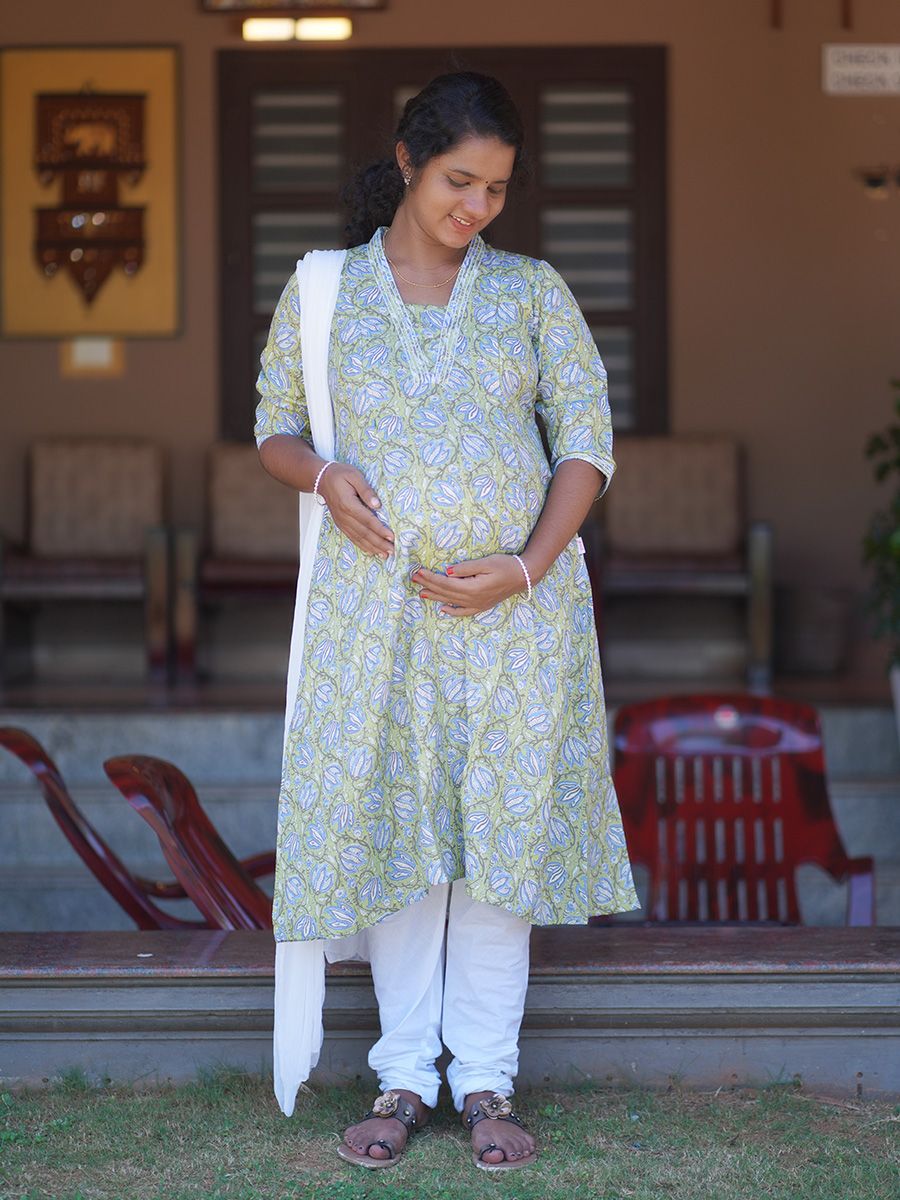 Maternity Salwar Set- Green