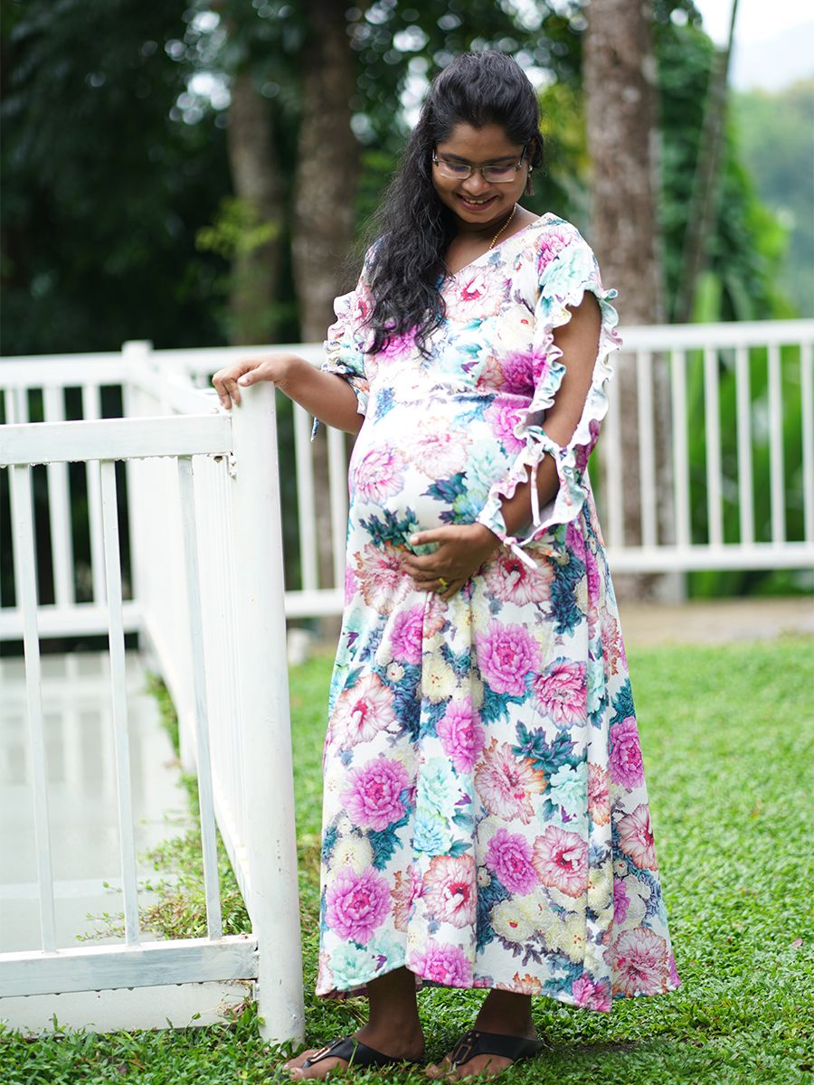 Maternity Photoshoot Gown- floral