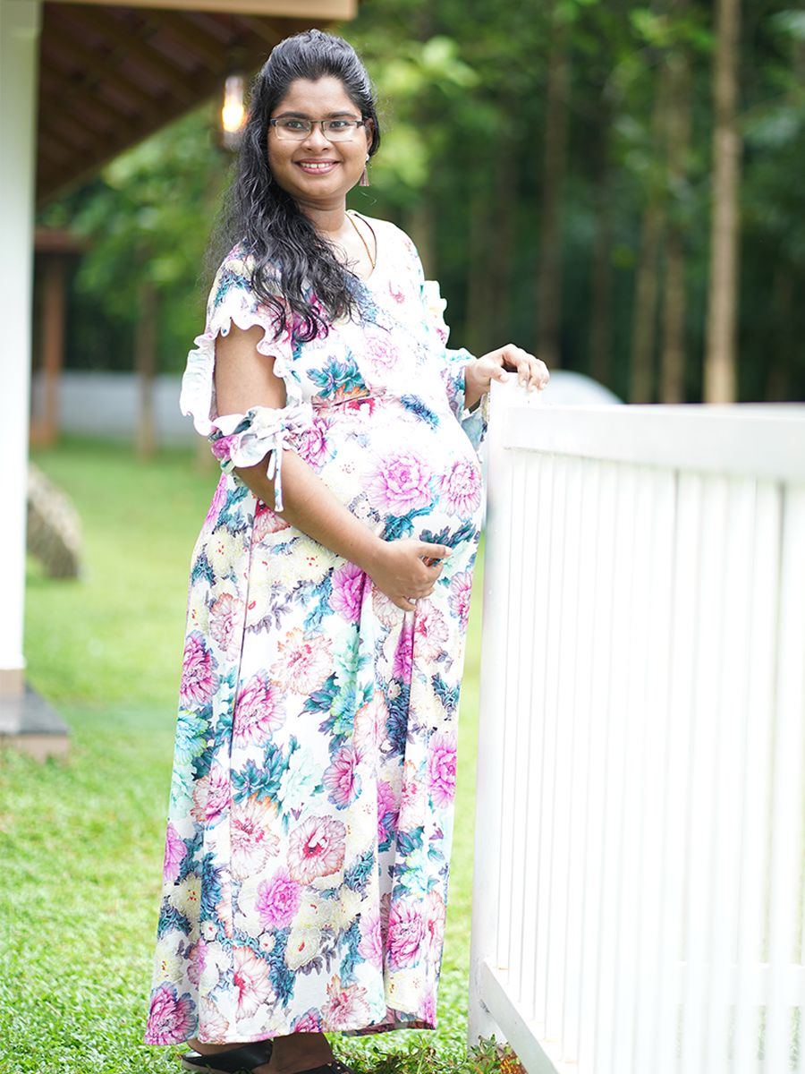 Maternity Photoshoot Gown- floral