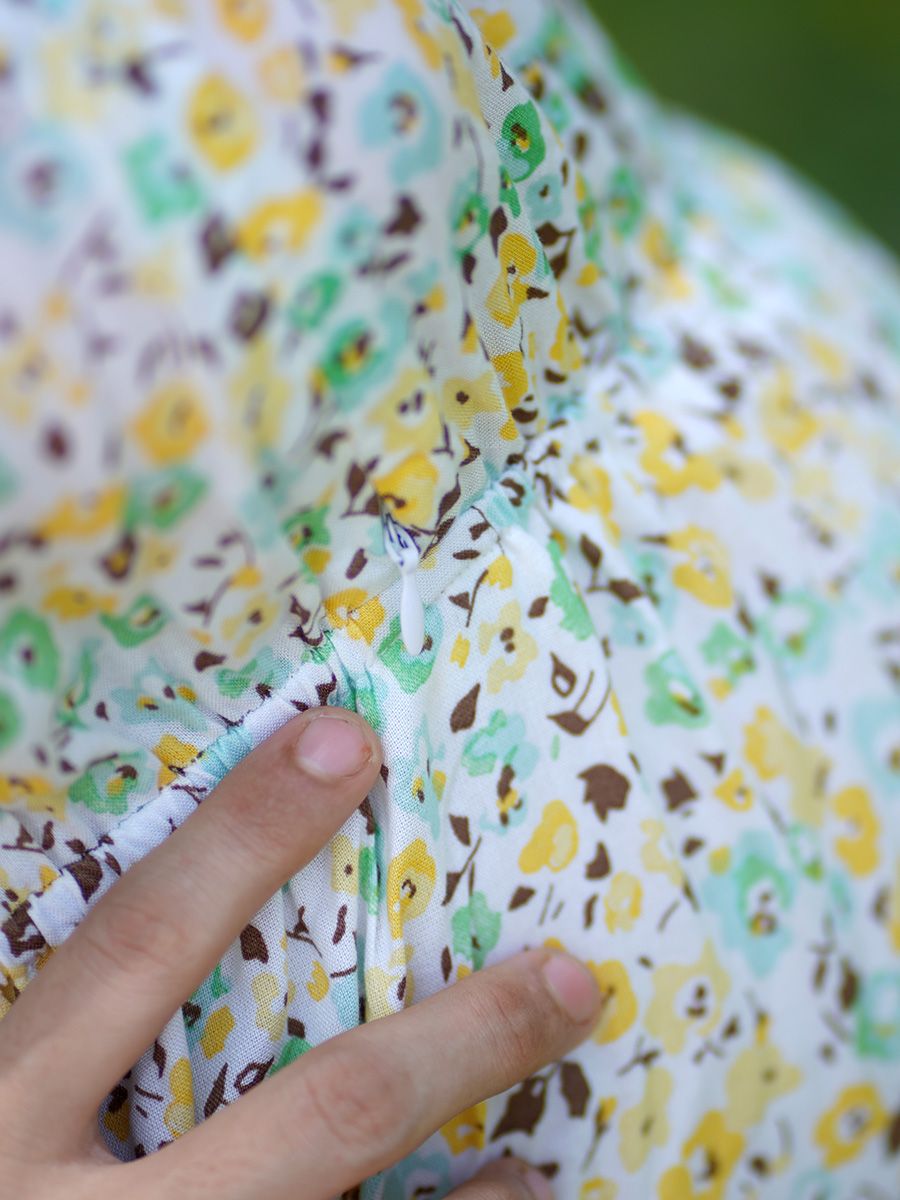 Maternity short Dress- Offwhite floral