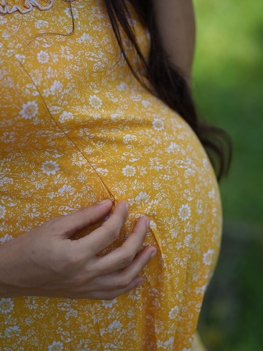 Maternity Short Night Gown- Ezra yellow