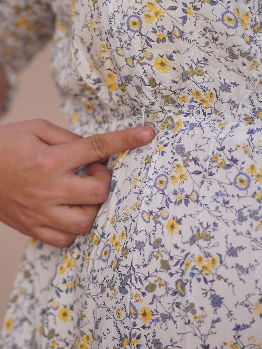 Maternity short Dress- white floral