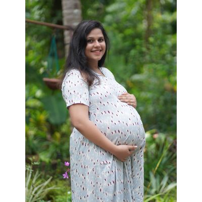 Maternity Full Night Gown- Ash