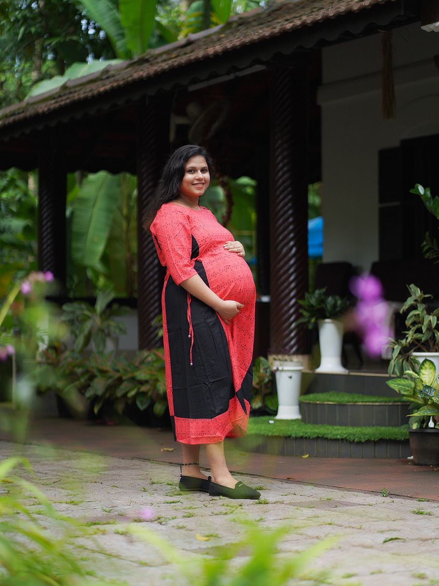 Maternity Long Tops- Red