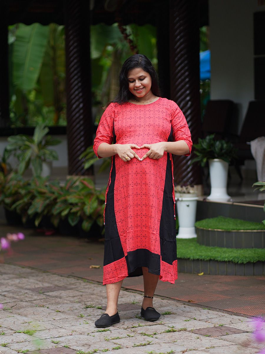 Maternity Long Tops- Red