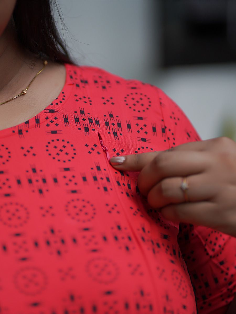 Maternity Long Tops- Red