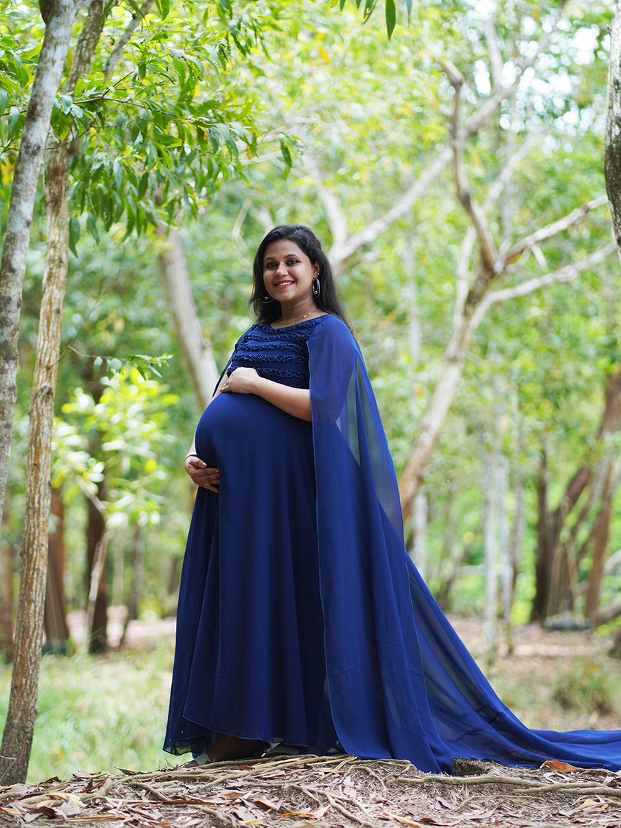 Maternity Fly Gown D. Blue