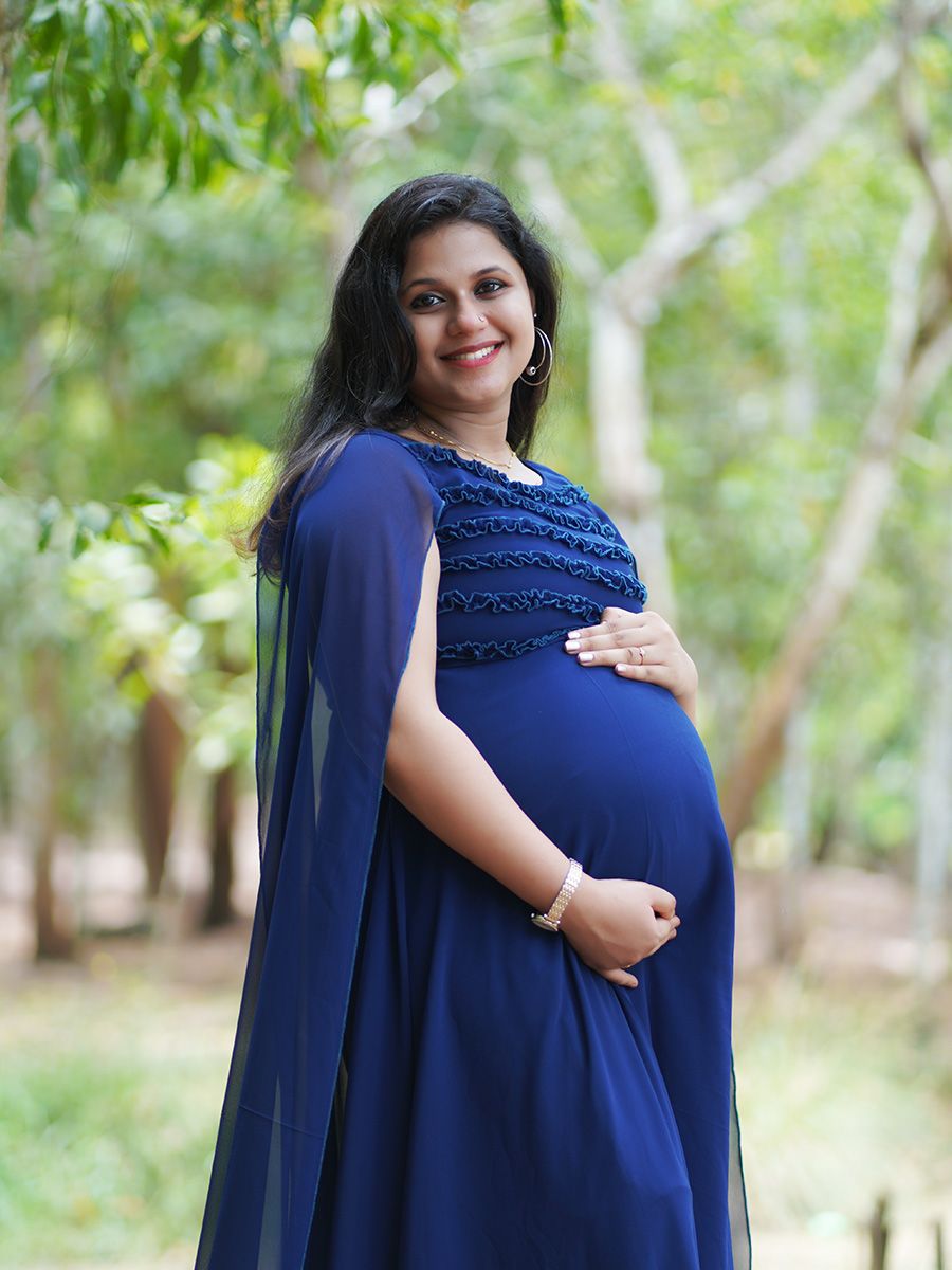 Maternity Fly Gown D. Blue