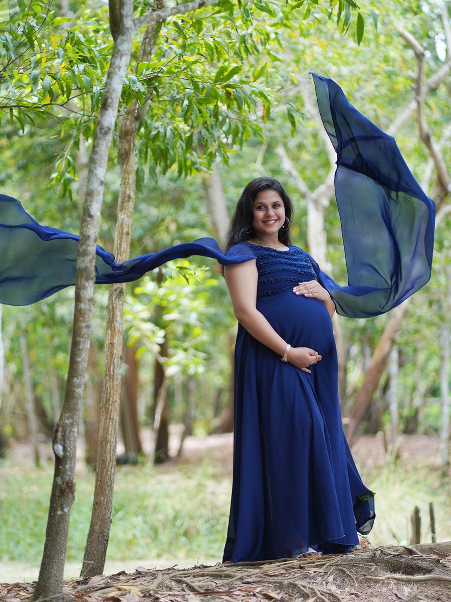 Maternity Fly Gown D. Blue