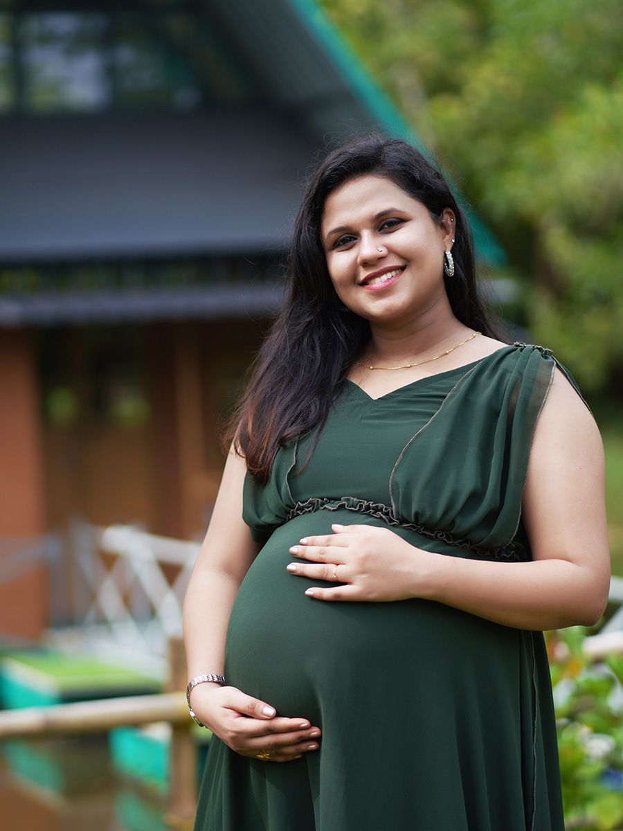Maternity Fly Gown(D.Green)