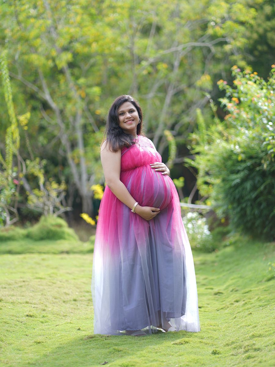 Maternity Baby Shower- Magenta,ash