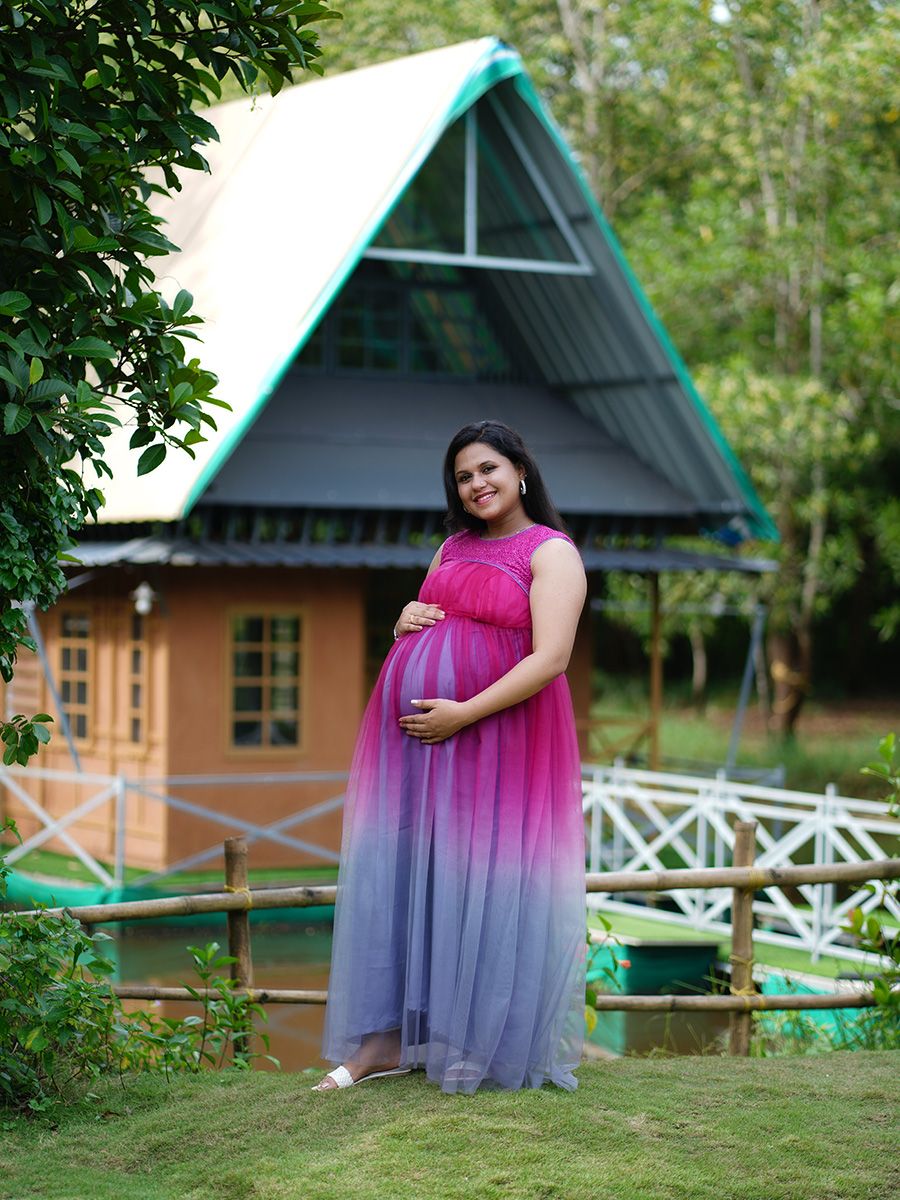 Maternity Baby Shower- Magenta,ash