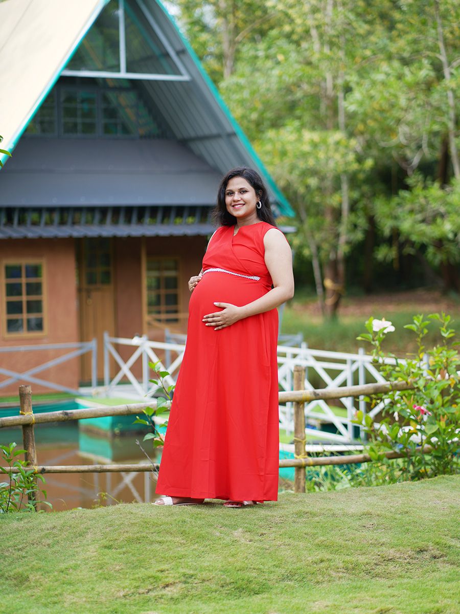 Maternity Photo Gown- Red