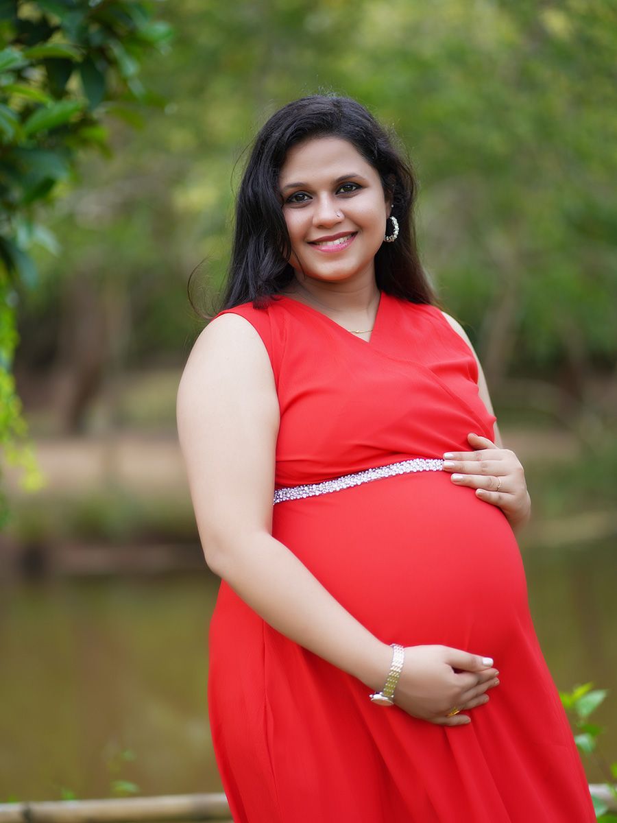 Maternity Photo Gown- Red