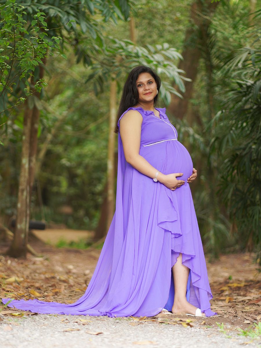 Maternity Fly Gown- Lavender