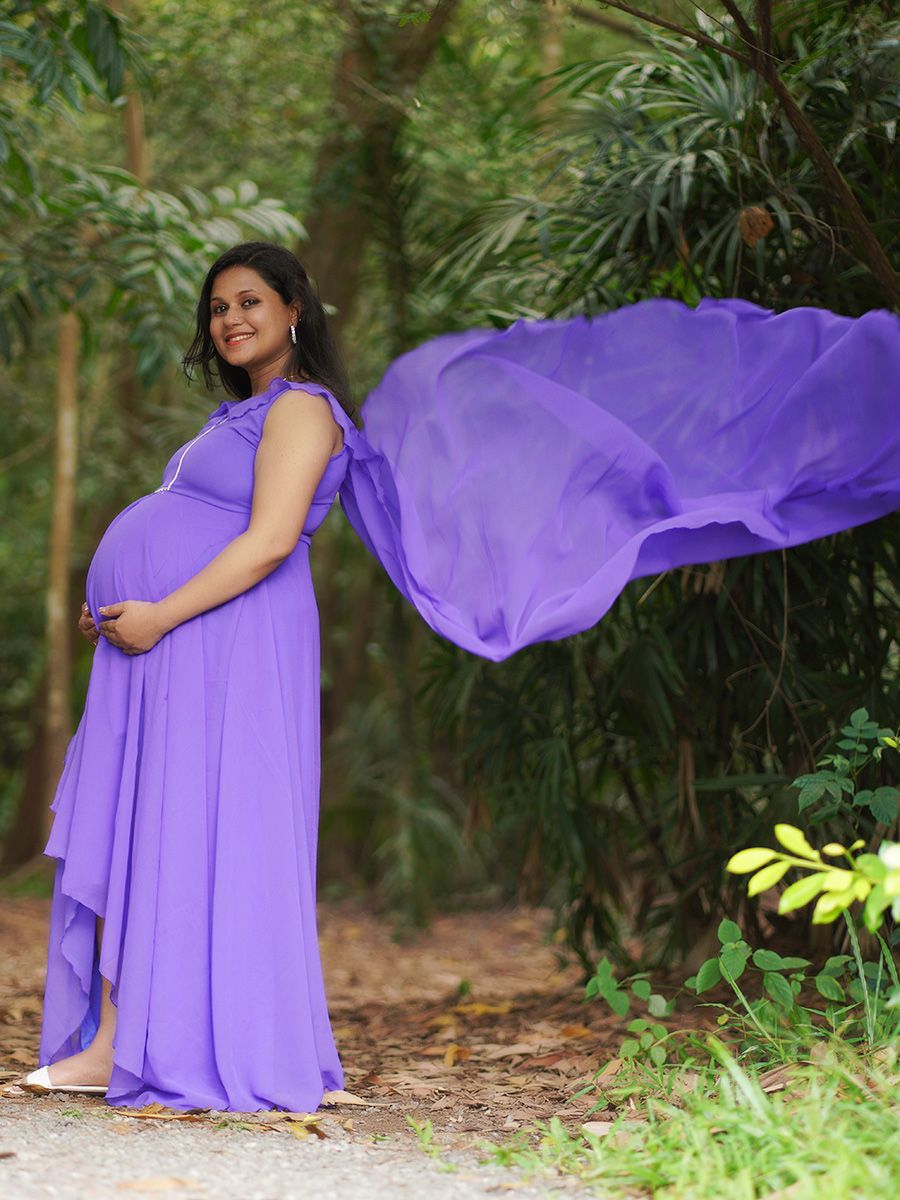 Maternity Fly Gown- Lavender