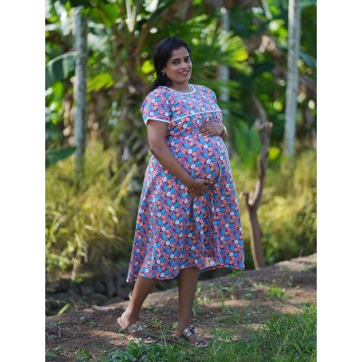 Maternity Short Dress Knitted brown