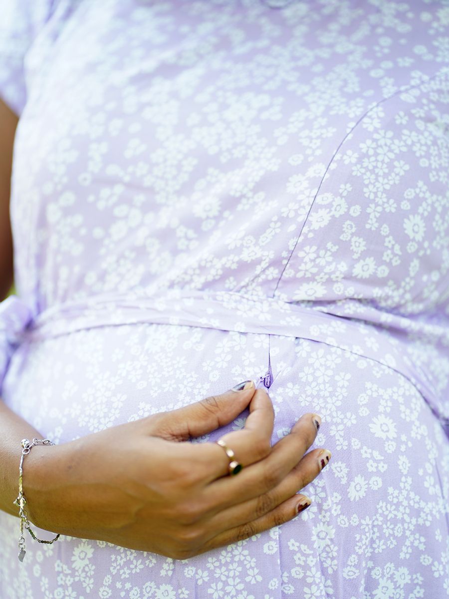 Maternity Short Dress with Free Mask (Lavender)