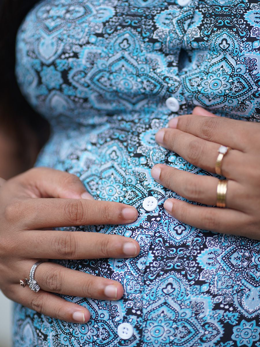 Maternity Full Night Gown- Nima Blue