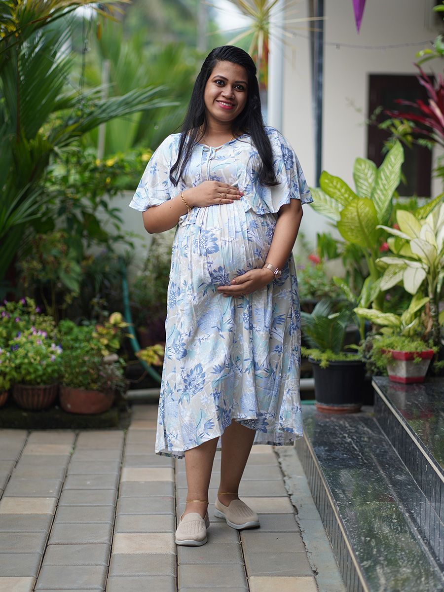 Maternity Short Night Gown- Fin Ash