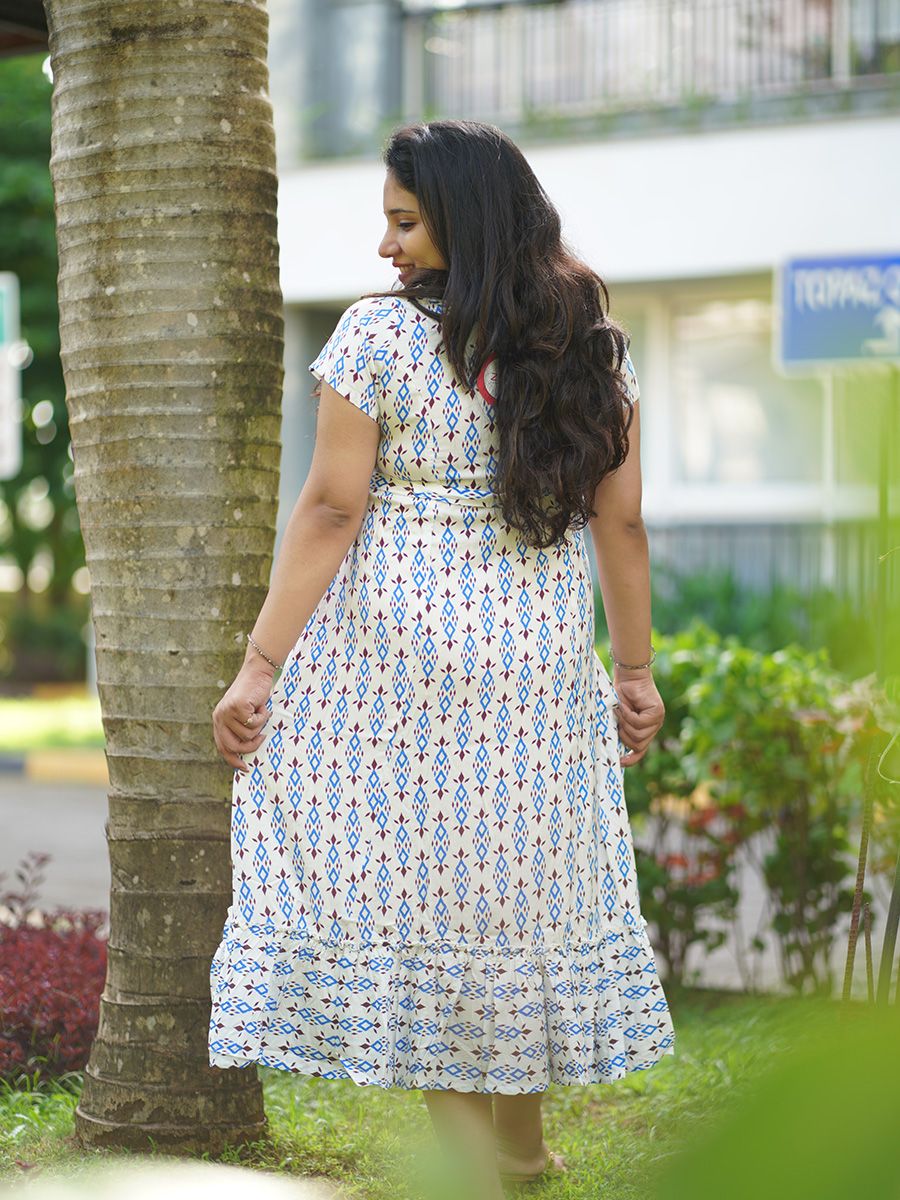 Maternity Short Night Gown- (White)