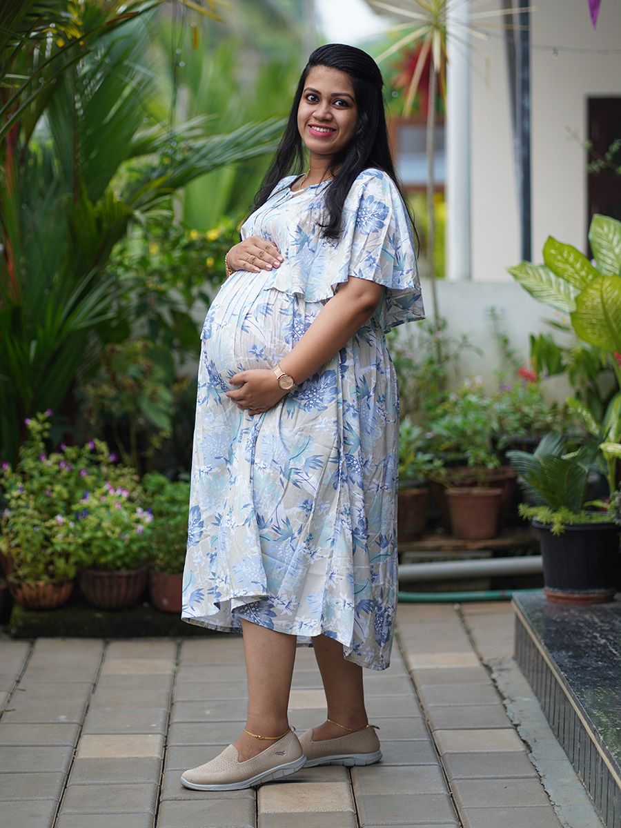 Maternity Short Night Gown- Fin Ash