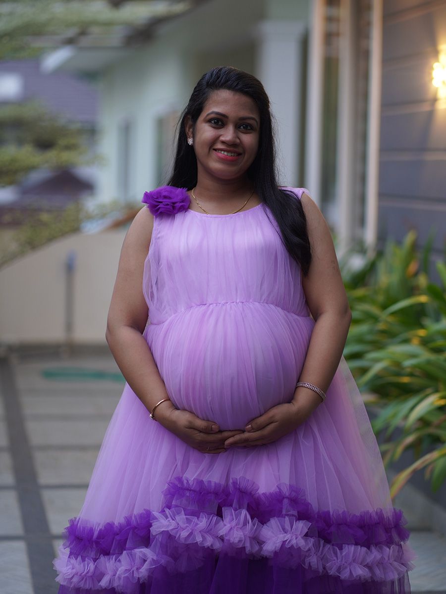 Baby Shower Dress Double color Lavender
