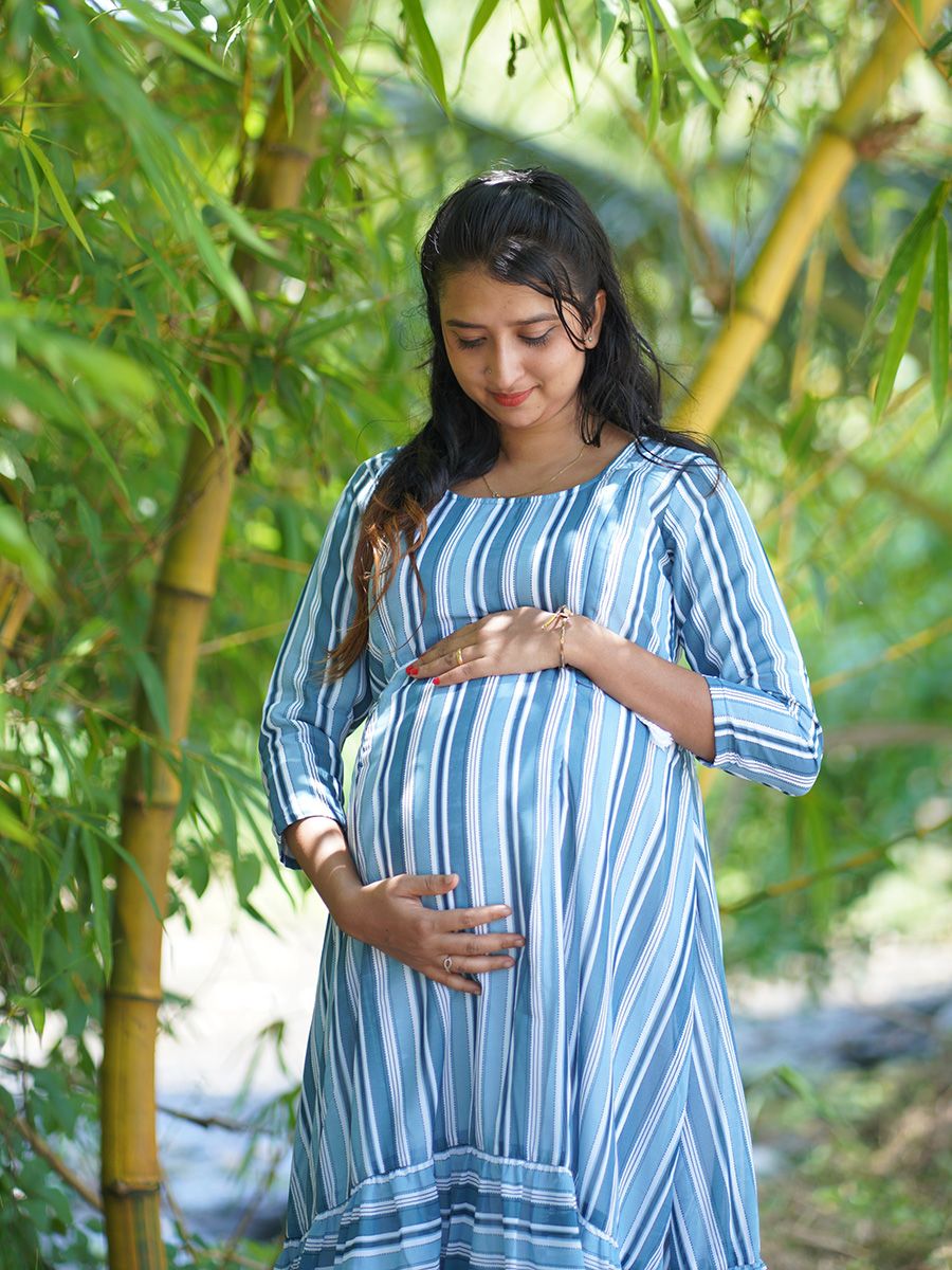 Maternity short Dress Ash- Lines