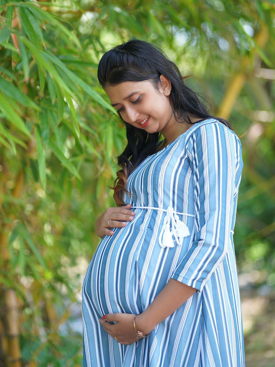 Maternity short Dress Ash- Lines